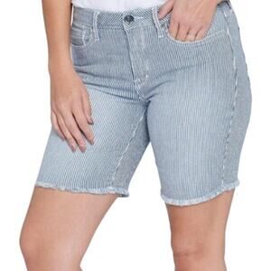 Seven7 SUNSET BERMUDA SHORT 9" Frayed Hem Faded Wash Revitalist Striped 8